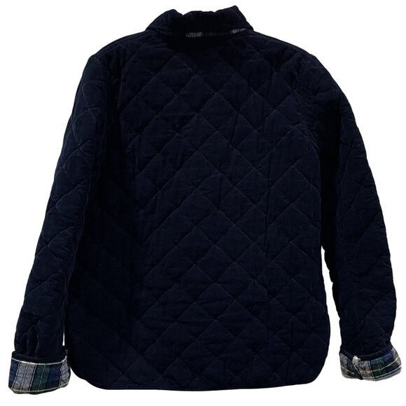 Quilted Corduroy Jacket Womens Small Blue Plaid Preppy Gorpcore Fall Reversible - Picture 4 of 8